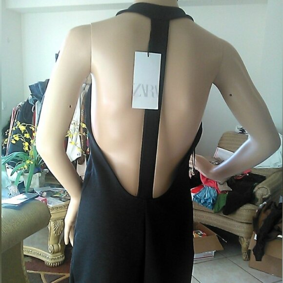 COPY - BNWT ZARA BACKLESS DRESS BLACK SLEEVELESS ELEGANT SEXY & WOW SZ. MD - Picture 3 of 9